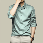 Chemise habillée homme coupe ajustée, onze coloris, vert clair