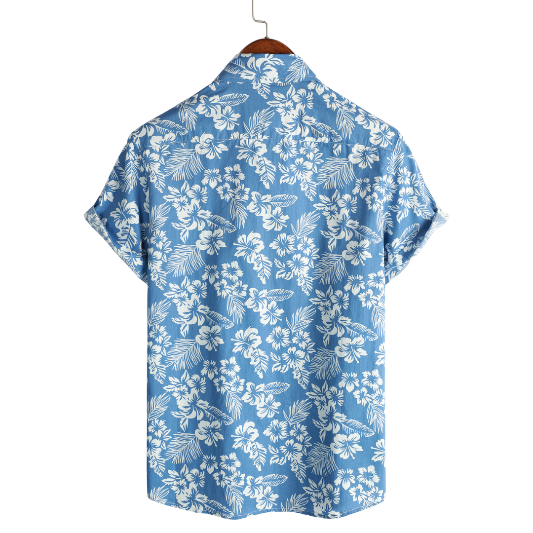 Chemise hawaïenne homme fleurie, manches courtes, trois coloris