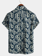 Chemise hawaïenne homme manches courtes, imprimé tropical