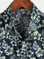 Chemise hawaïenne homme manches courtes, imprimé tropical