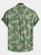 Chemise hawaïenne homme manches courtes, imprimé tropical