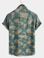 Chemise hawaïenne homme manches courtes, imprimé tropical