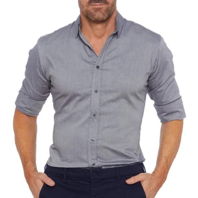 Chemise homme à fermeture éclair, sans repassage, six coloris