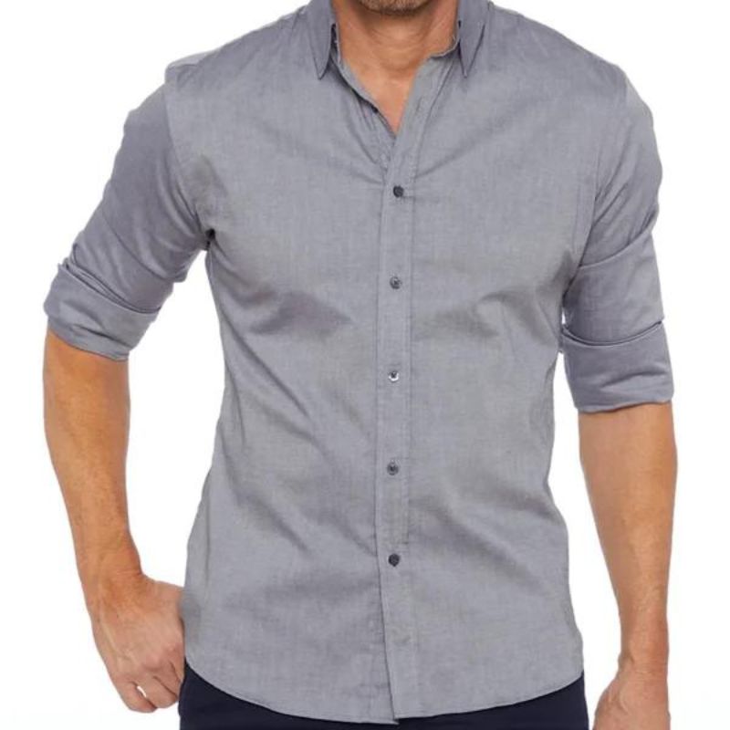 Chemise homme à fermeture éclair, sans repassage, six coloris