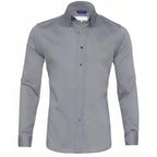 Chemise homme à fermeture éclair, sans repassage, six coloris, gris