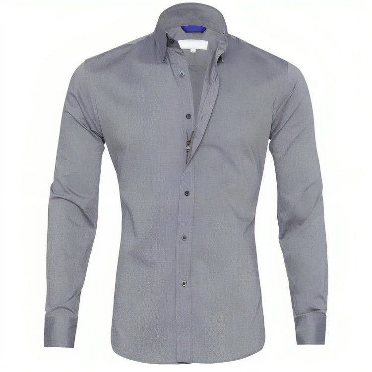Chemise homme à fermeture éclair, sans repassage, six coloris