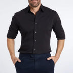 Chemise homme à fermeture éclair, sans repassage, six coloris