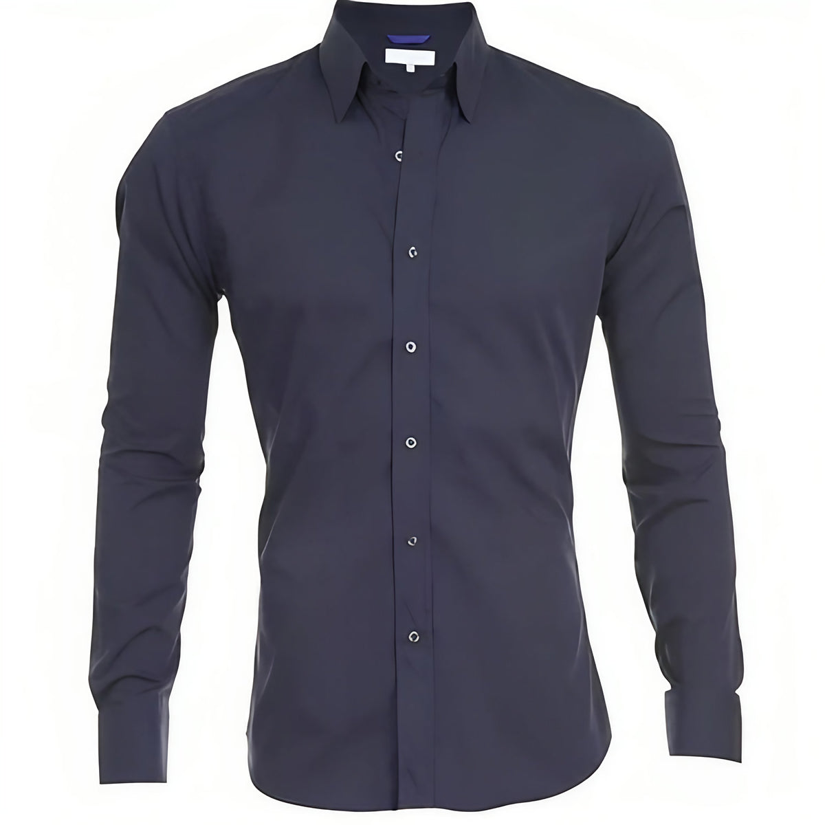 Chemise homme à fermeture éclair, sans repassage, six coloris, bleu marine