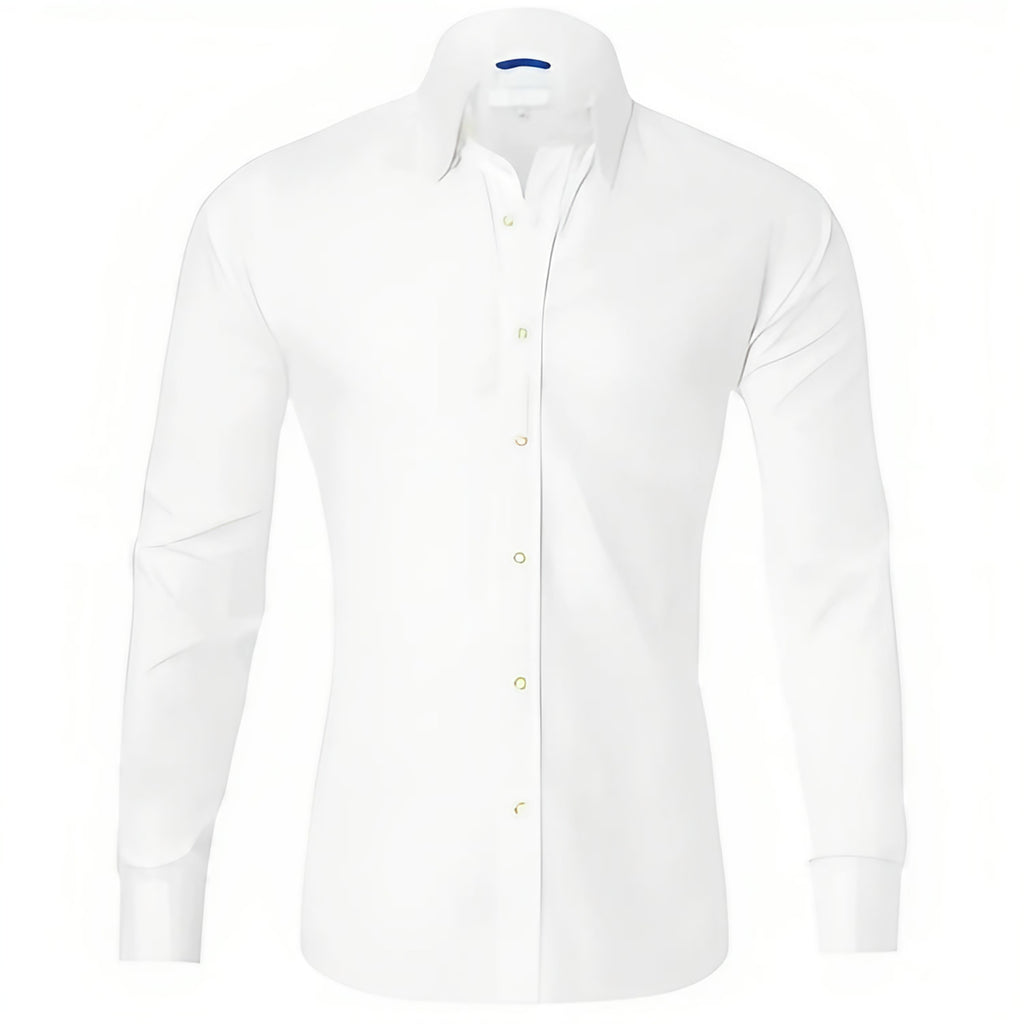 Chemise homme à fermeture éclair, sans repassage, six coloris, blanc