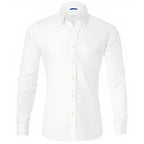 Chemise homme à fermeture éclair, sans repassage, six coloris, blanc
