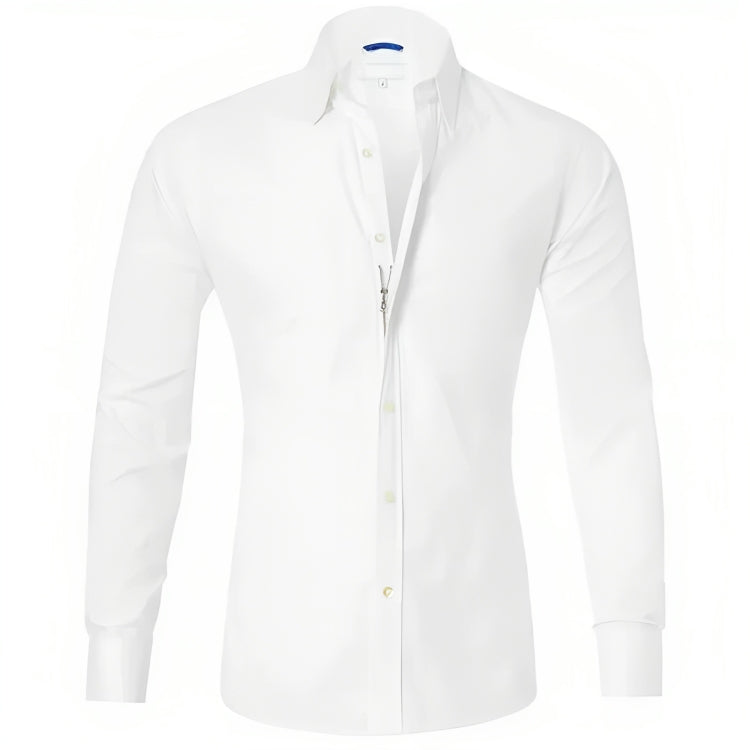 Chemise homme à fermeture éclair, sans repassage, six coloris