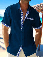 Chemise homme légère pour le printemps et l'été, du S au 5XL, bleu foncé