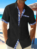 Chemise homme légère pour le printemps et l'été, du S au 5XL, noir