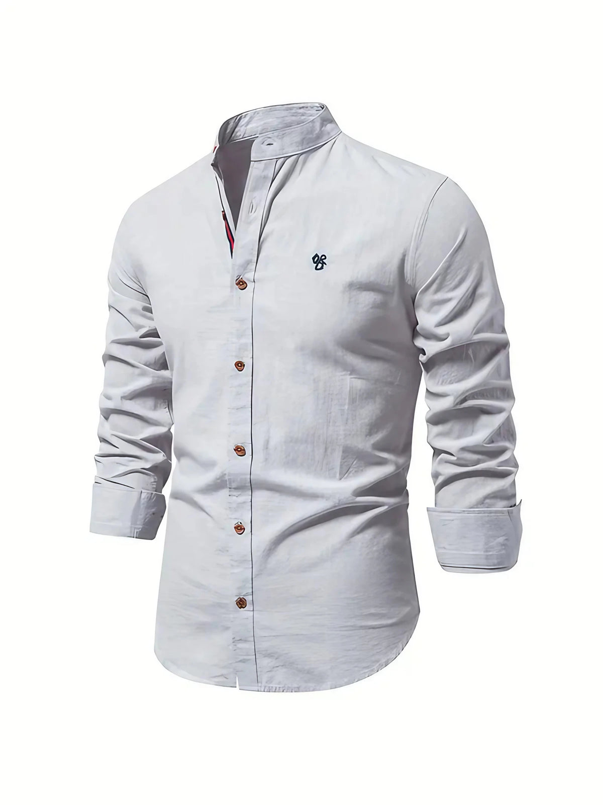 Chemise homme à manches longues, col classique, huit coloris, gris