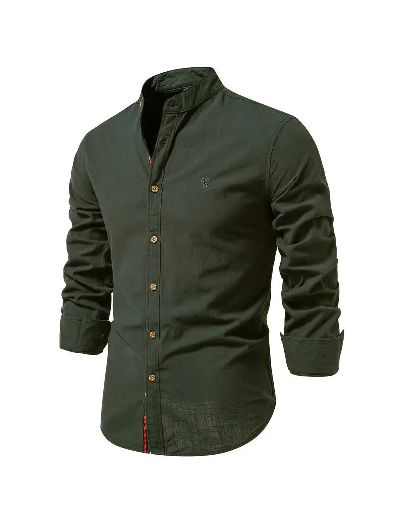 Chemise homme à manches longues, col classique, huit coloris