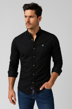 Chemise homme à manches longues, col classique, huit coloris, noir