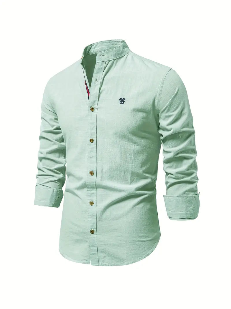Chemise homme à manches longues, col classique, huit coloris