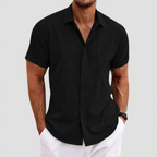 Chemise homme manches courtes, coupe droite, huit coloris, noir