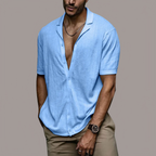 Chemise homme d'été à manches courtes, coupe ample