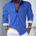 Chemise homme à manches longues, coupe classique, trois coloris, bleu