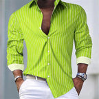 Chemise homme à manches longues, coupe classique, trois coloris, vert