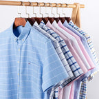 Chemise homme à manches courtes, carreaux et rayures, du 38 au 47