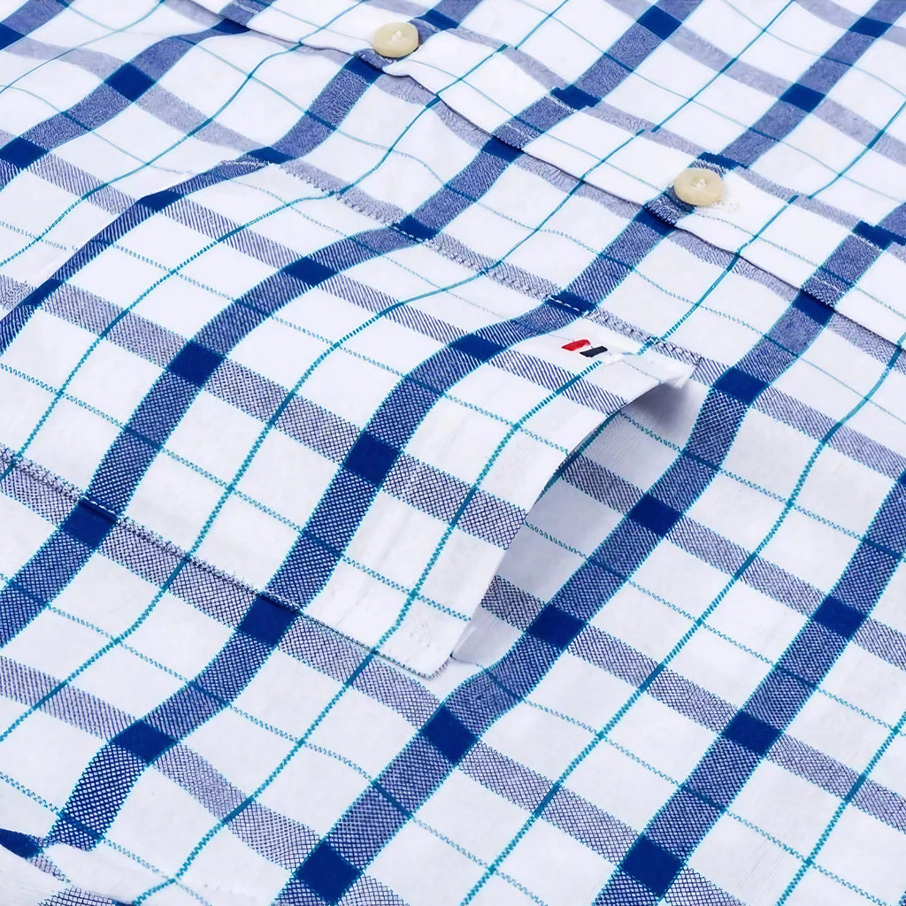 Chemise homme à manches courtes, carreaux et rayures, du 38 au 47