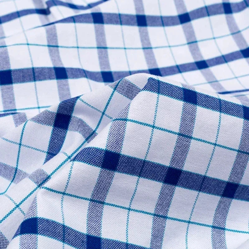Chemise homme à manches courtes, carreaux et rayures, du 38 au 47