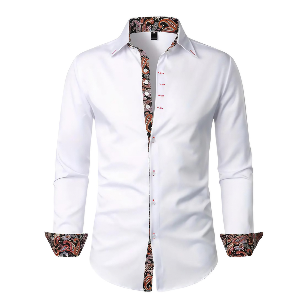 Chemise homme à motif paisley, coupe ajustée, quatre coloris, blanc