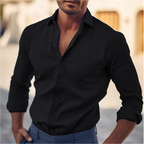 Chemise homme coupe moderne, sept coloris, du S au 3XL, noir