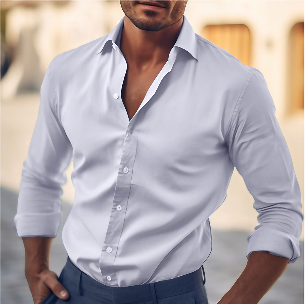 Chemise homme coupe moderne, sept coloris, du S au 3XL, blanc