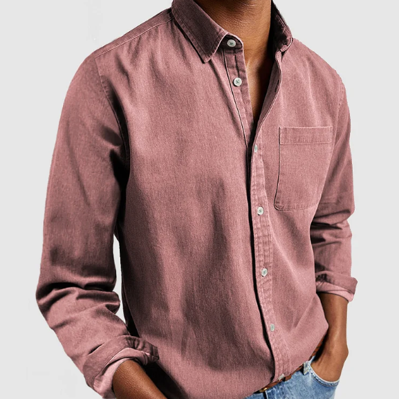 Chemise homme à col Mao, coupe regular, six coloris