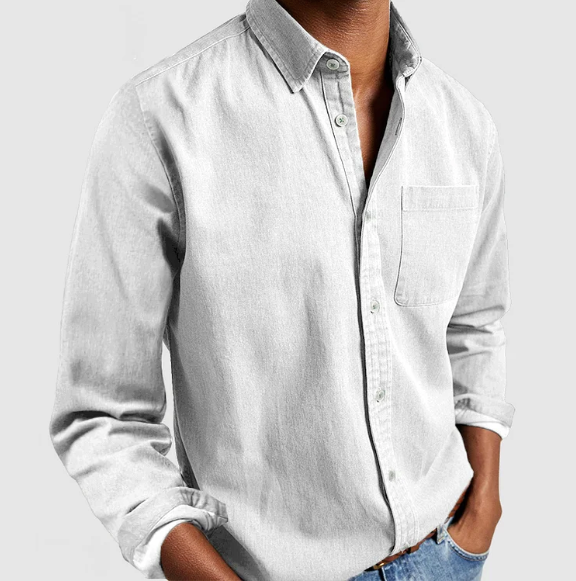 Chemise homme à col Mao, coupe regular, six coloris