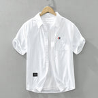 Chemise homme à manches courtes, cinq coloris, du XS au 2XL, blanc