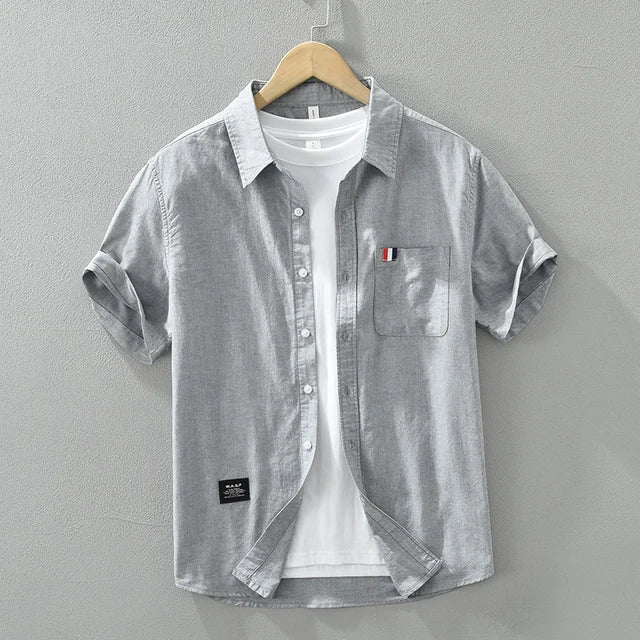 Chemise homme à manches courtes, cinq coloris, du XS au 2XL, gris