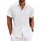 Chemise homme à col revers pour l'été, neuf coloris, du S au 3XL, blanc