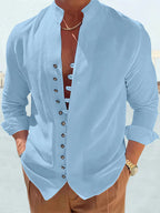 Chemise homme d'été, cinq coloris, du XS au 3XL, bleu