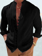 Chemise homme d'été, cinq coloris, du XS au 3XL, noir