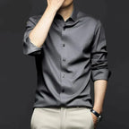 Chemise homme coupe classique pour le bureau, du S au 3XL, gris