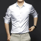 Chemise homme coupe classique pour le bureau, du S au 3XL, blanc