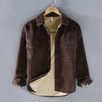 Chemise homme en velours côtelé à manches longues, M au 3XL, marron
