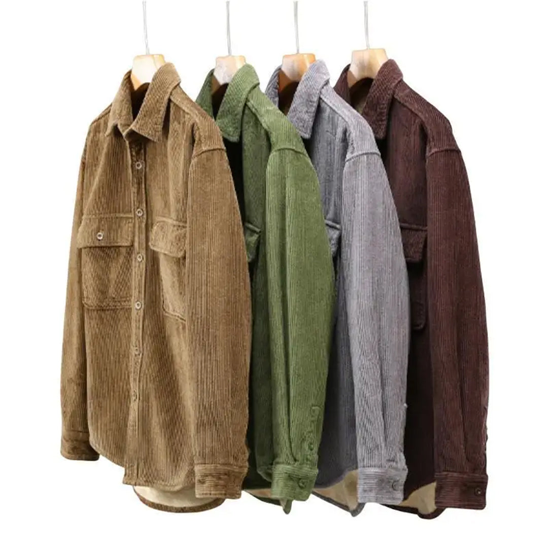 Chemise homme en velours côtelé à manches longues, M au 3XL