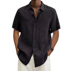 Chemise homme à manches courtes pour l'été, du S au 5XL, noir