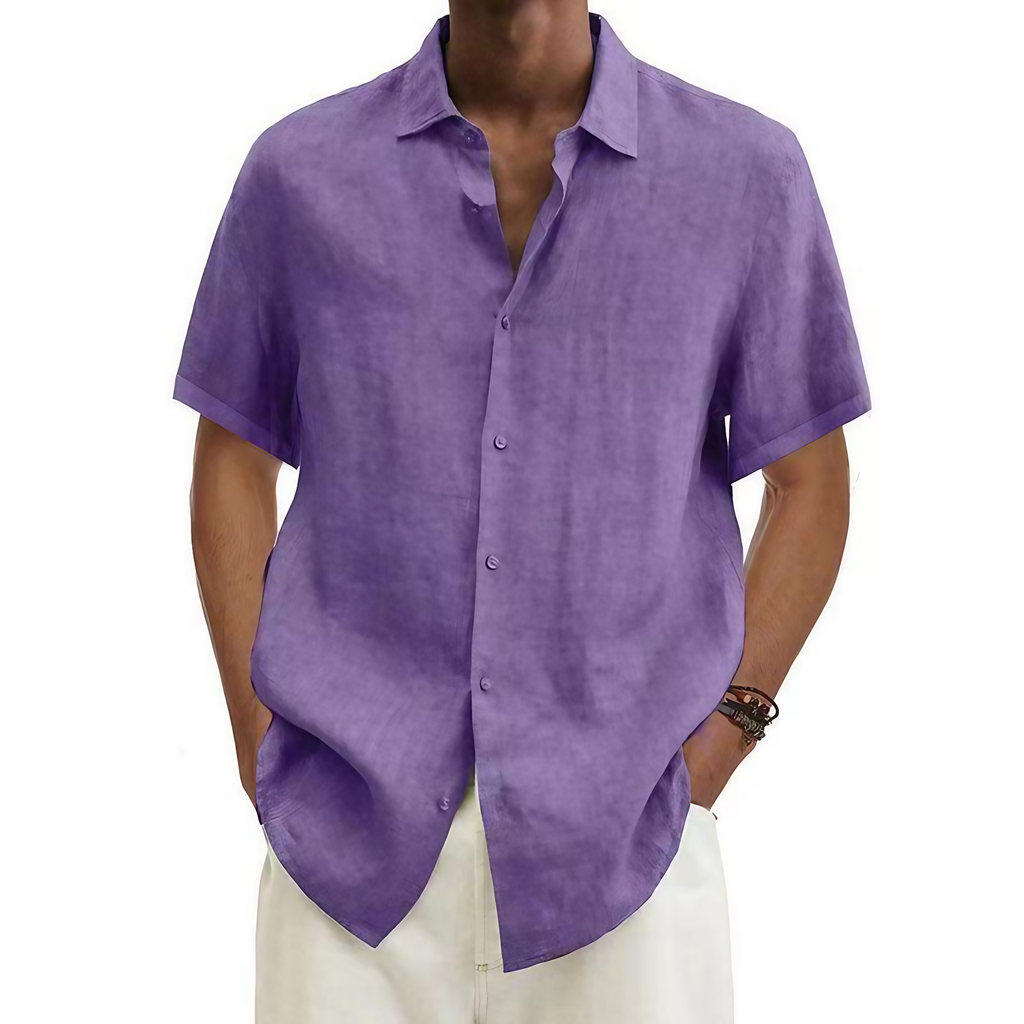 Chemise homme à manches courtes pour l'été, du S au 5XL, violet