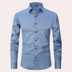 Chemise homme en tissu extensible, coupe classique, six coloris