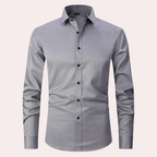 Chemise homme en tissu extensible, coupe classique, six coloris, gris