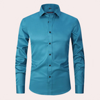 Chemise homme en tissu extensible, coupe classique, six coloris, vert clair
