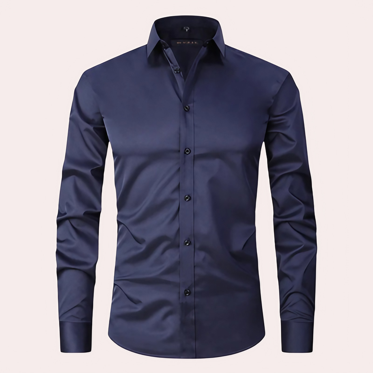 Chemise homme en tissu extensible, coupe classique, six coloris, bleu marine