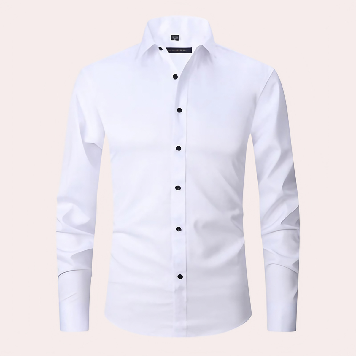 Chemise homme en tissu extensible, coupe classique, six coloris, blanc