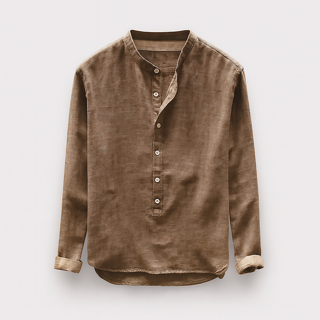 Chemise homme coupe normale, cinq coloris, du M au 4XL, marron